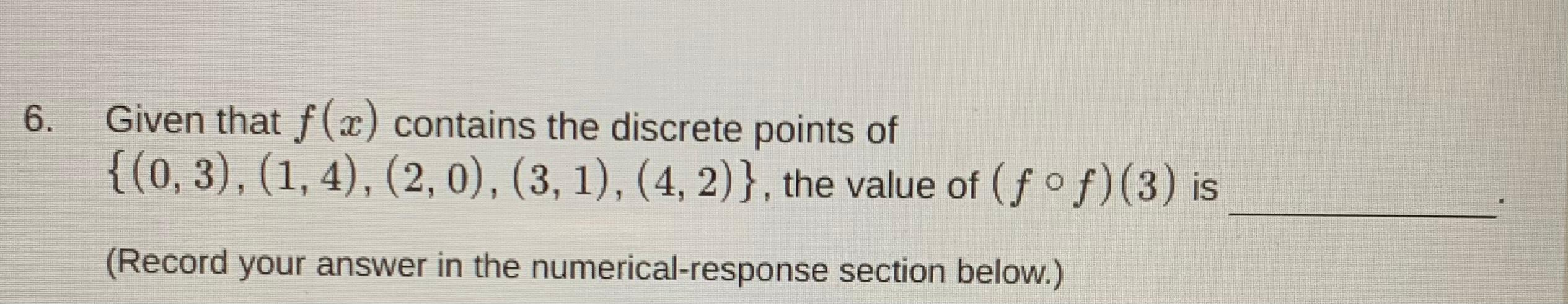 Solved 6. Given that f(x) contains the discrete points of | Chegg.com