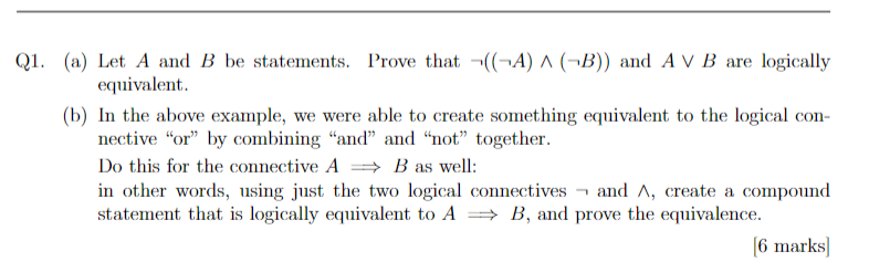 Solved 21. (a) Let A And B Be Statements. Prove That | Chegg.com