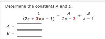 Solved Determine the constants A and | Chegg.com