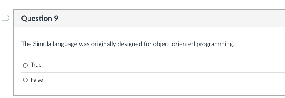 Solved Question 9 The Simula language was originally | Chegg.com