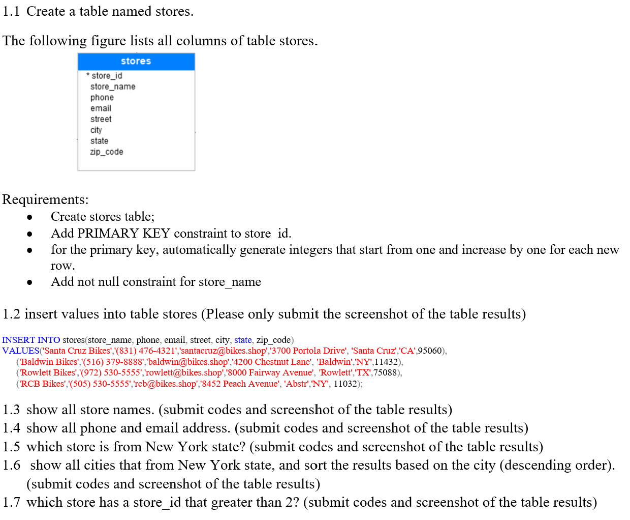 Solved I Need Help With The Following For An SQL Server | Chegg.com