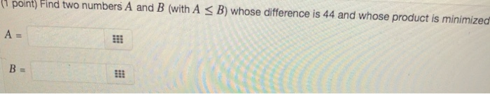 Solved Point Find Two Numbers A And B (with A B) Whose | Chegg.com