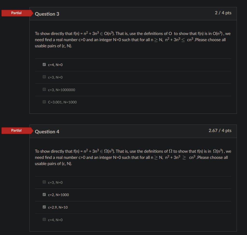Solved Hi I was wondering why these answers were partially | Chegg.com