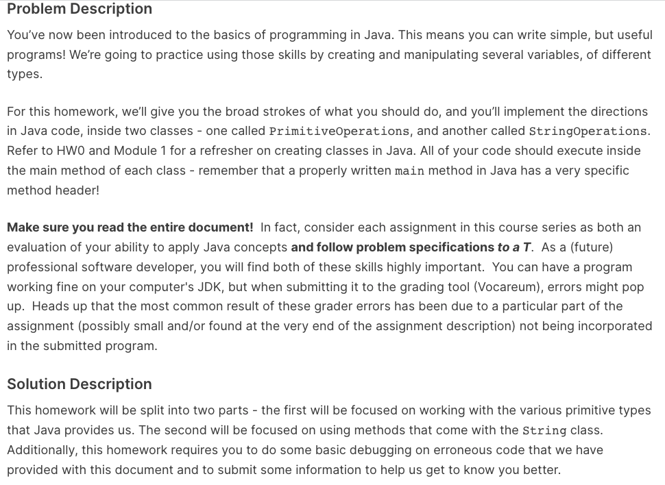 Solved Problem Description You've now been introduced to the | Chegg.com
