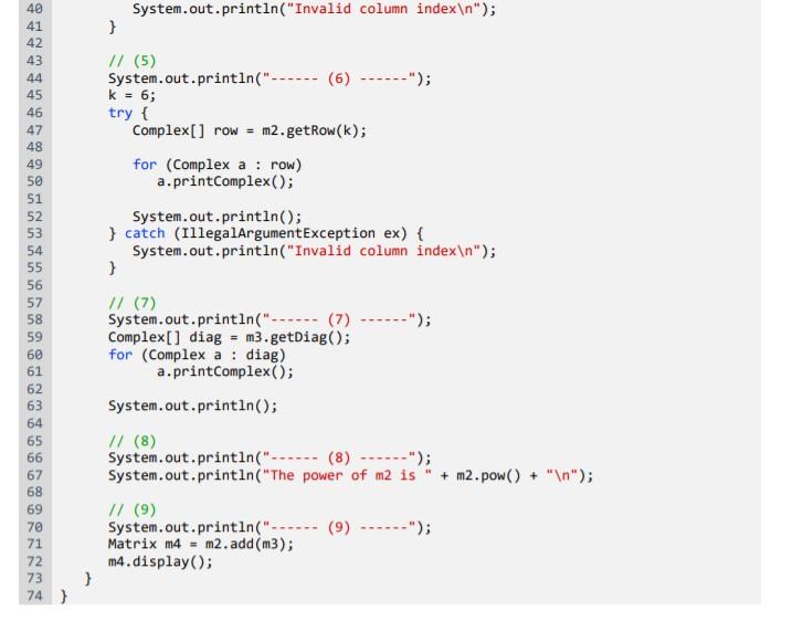 Please code in Java Here is the Complex class | Chegg.com