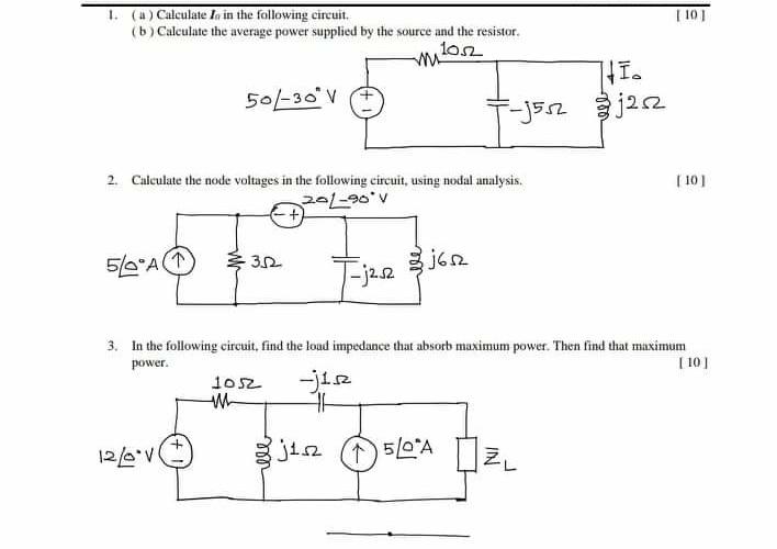 Solved 1. (a) Calculate To In The Following Circuit (b) | Chegg.com