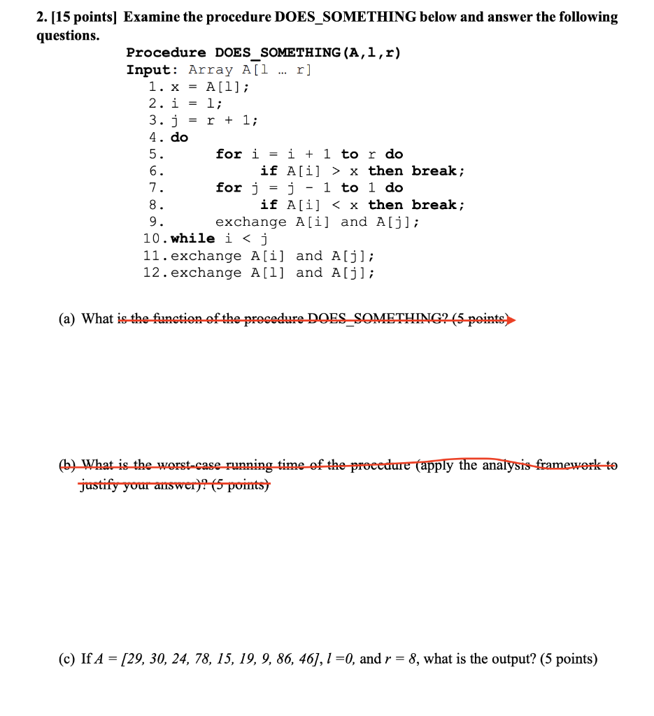 Solved [15 points] Examine the procedure DOES_SOMETHING | Chegg.com
