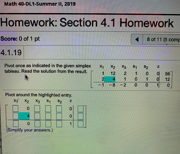 Math 40 Solved Math 40-DL 1-Summer II, 2019 Homework: Section 4.1 | Chegg.com