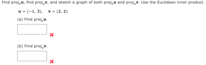 Solved Find proj, u, find projuv, and sketch a graph of both | Chegg.com