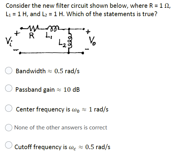 Solved Consider The New Filter Circuit Shown Below, Where R | Chegg.com