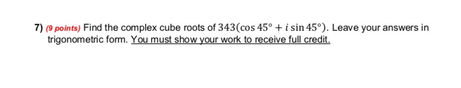 Solved Complex Numbers Answer The Following Questions Using | Chegg.com