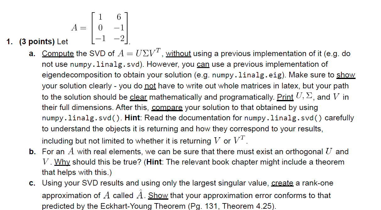 Solved Topic: Python - SVD - Introduction to Applied Linear | Chegg.com