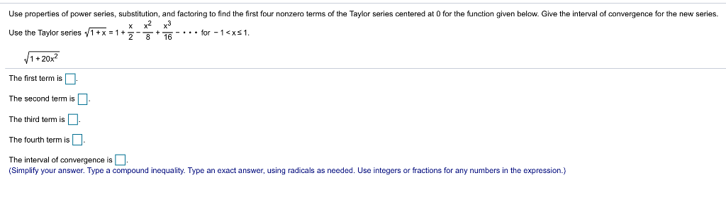 Solved Use properties of power series, substitution, and | Chegg.com