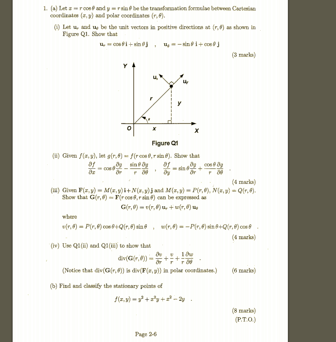 Solved 1 A Let I R Cost And Y Rsin Be The Transform Chegg Com