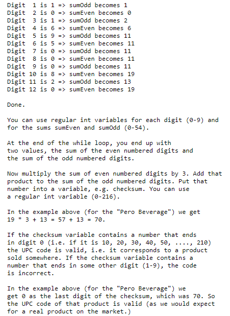 Solved Write a program in C that checks if a UPC product | Chegg.com