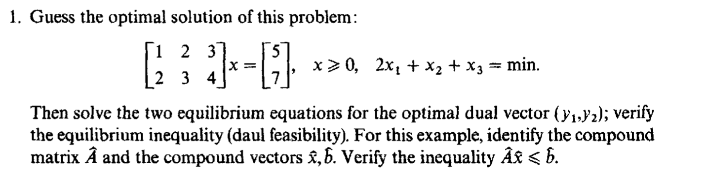 Solved 1. Guess the optimal solution of this problem: [1 2 | Chegg.com