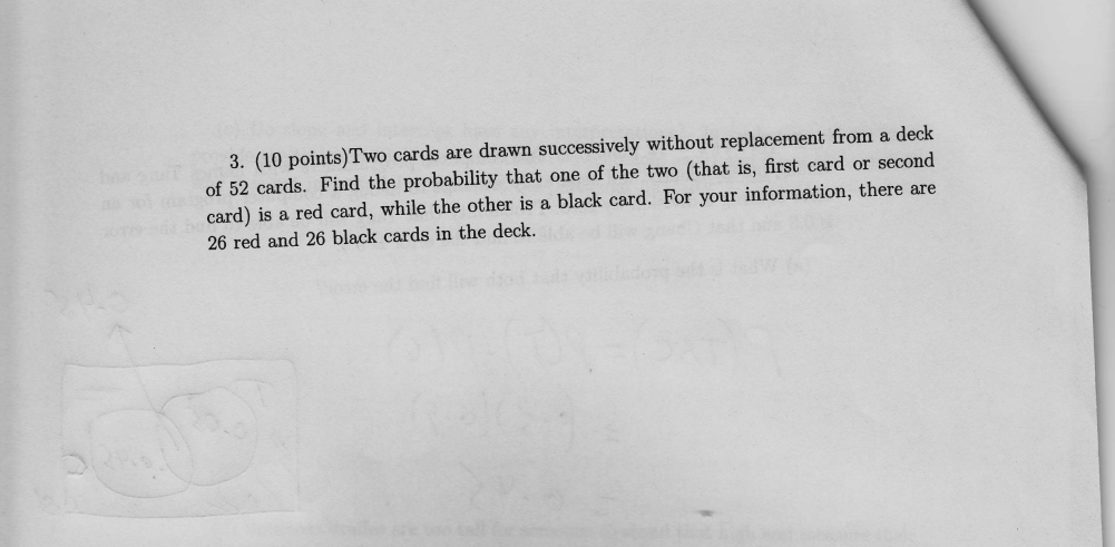 Solved 3. (10 Points)Two Cards Are Drawn Successively | Chegg.com
