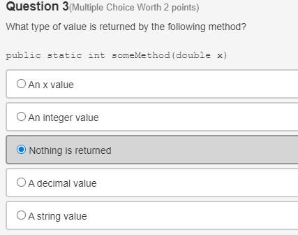 Solved What type of value is returned by the following | Chegg.com