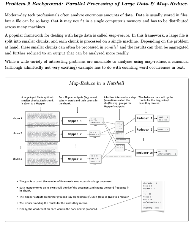 Problem 2 Background: Parallel Processing of Large | Chegg.com