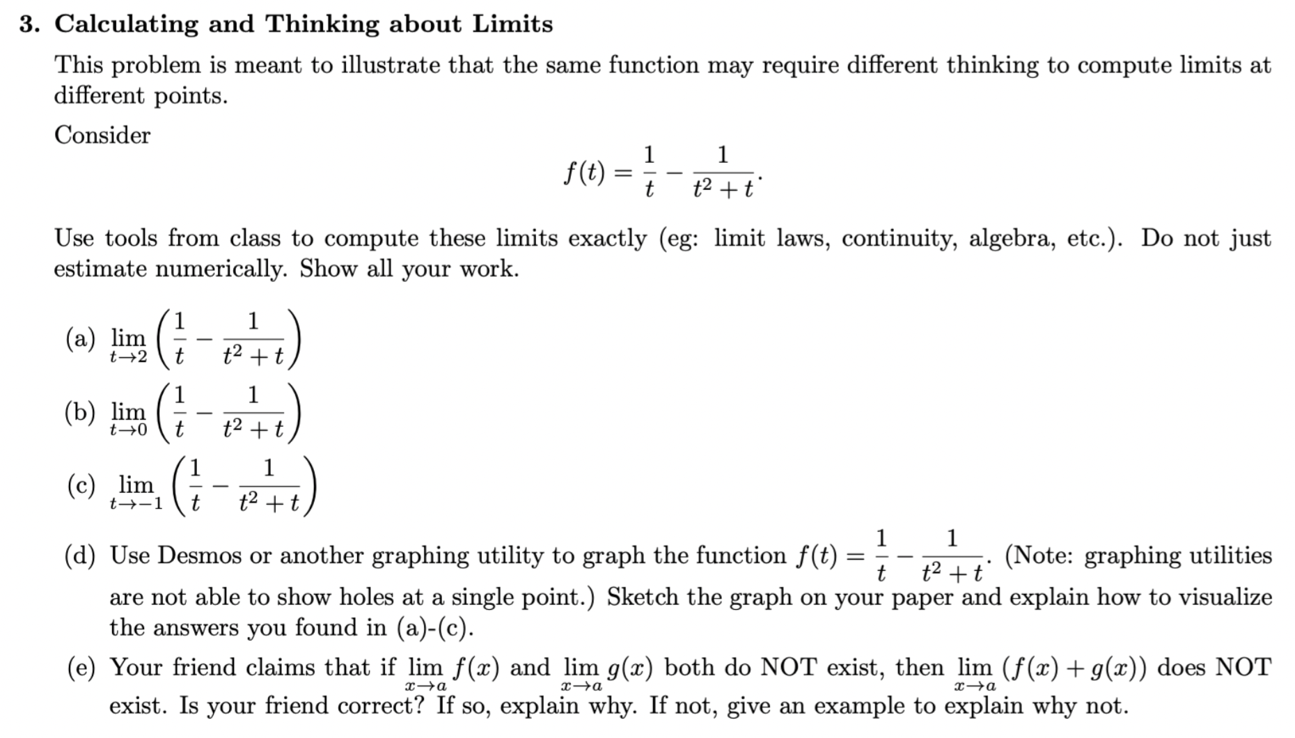 Solved Calculating and Thinking about LimitsThis problem is | Chegg.com