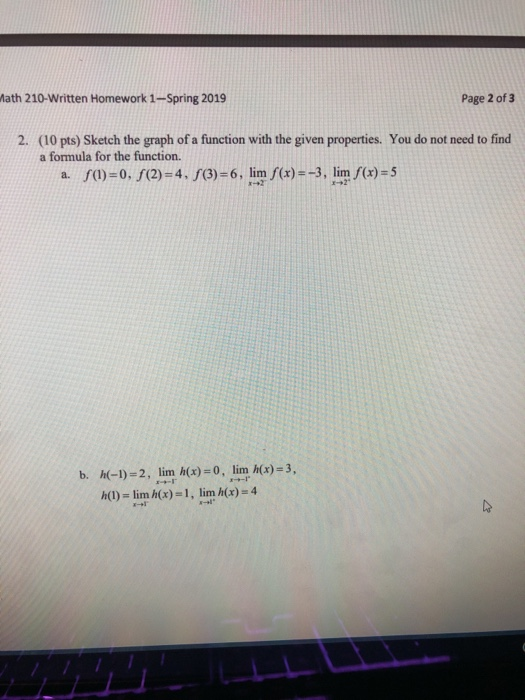 Solved Math 210-Written Homework 1-Spring 2019 Page 2 of 3 | Chegg.com