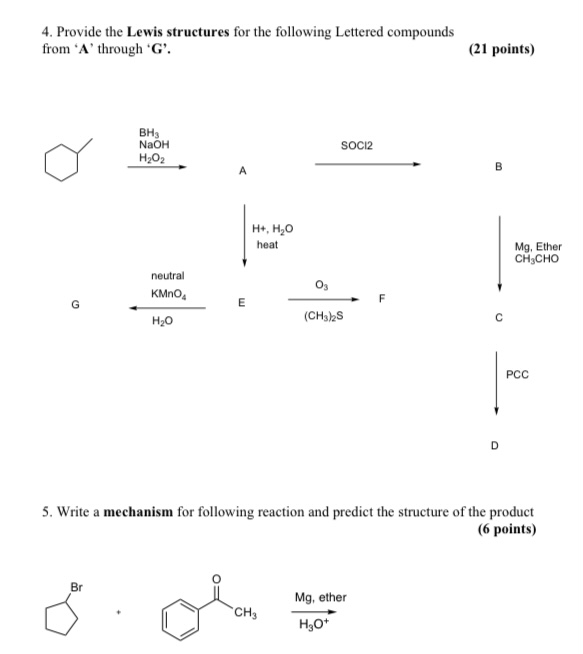 Solved 4. Provide the Lewis structures for the following | Chegg.com