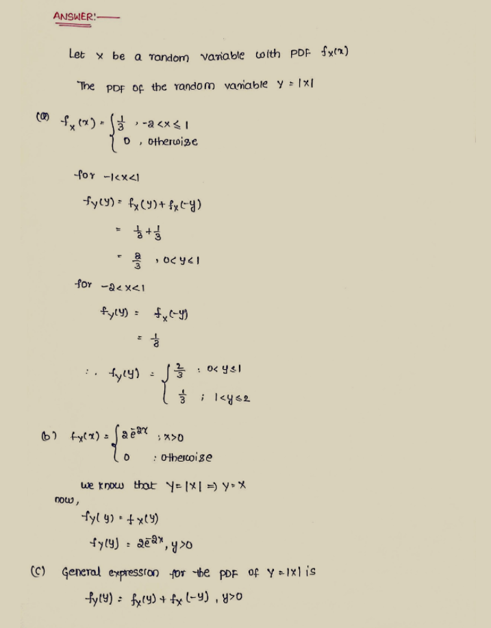 Solved 3) (20 points) Let X be a random variable with PDF fx | Chegg.com