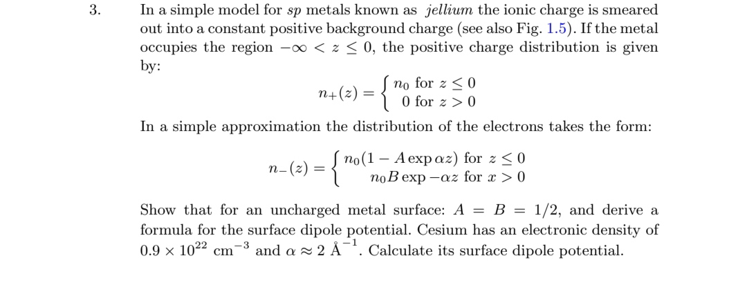 Solved In a simple model for sp metals known as jellium the | Chegg.com