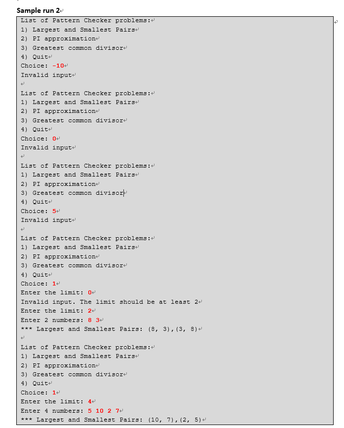 Solved Assignment Write a program named PatternChecker that | Chegg.com