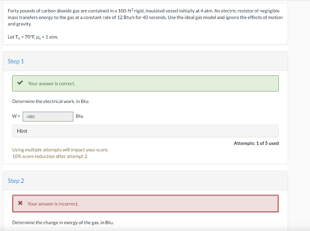 Solved Forty pounds of carbon dioxide gas are contained in