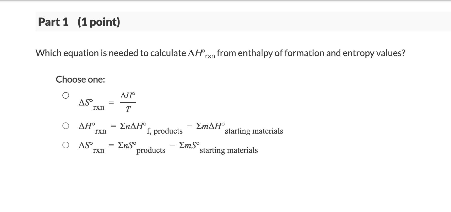 Solved Which equation is needed to calculate ΔH°rxn from | Chegg.com