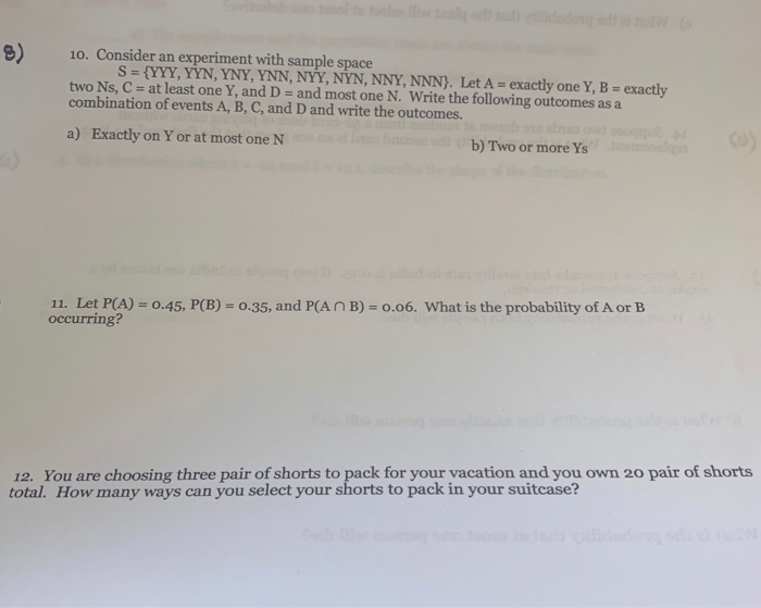 Solved Ol Tl W Td Dong 10 Consider An Experiment With Sa Chegg Com