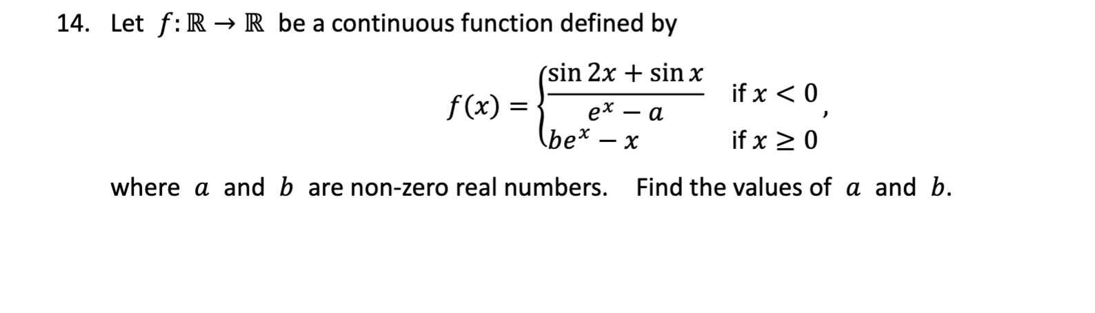 Solved 14. Let f:R→R be a continuous function defined by | Chegg.com