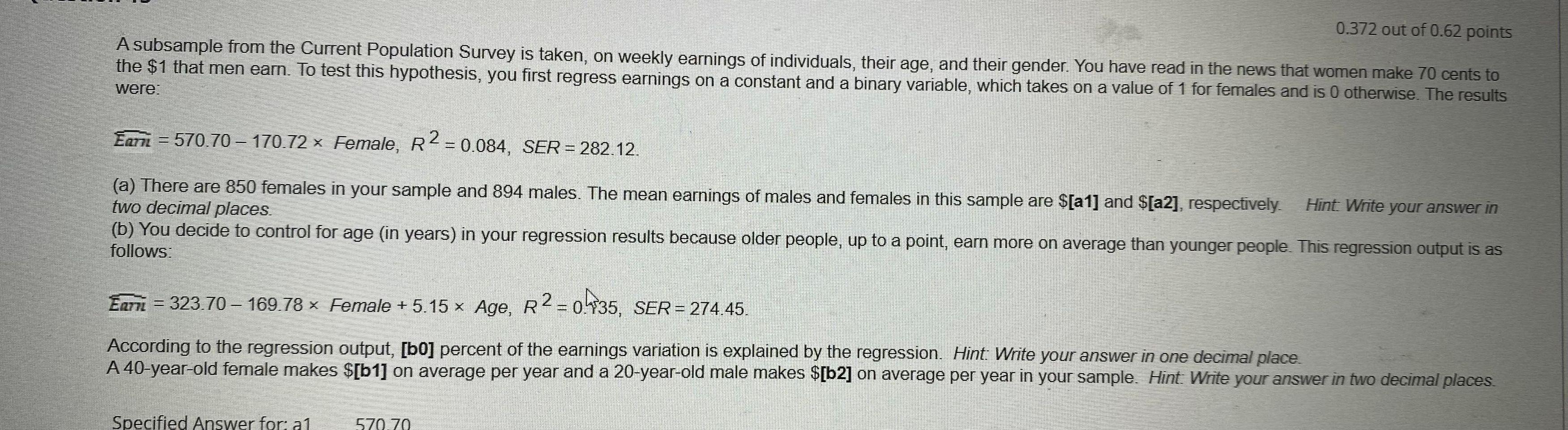 Solved A Subsample From The Current Population Survey Is Chegg Com   PhpP4fCKK