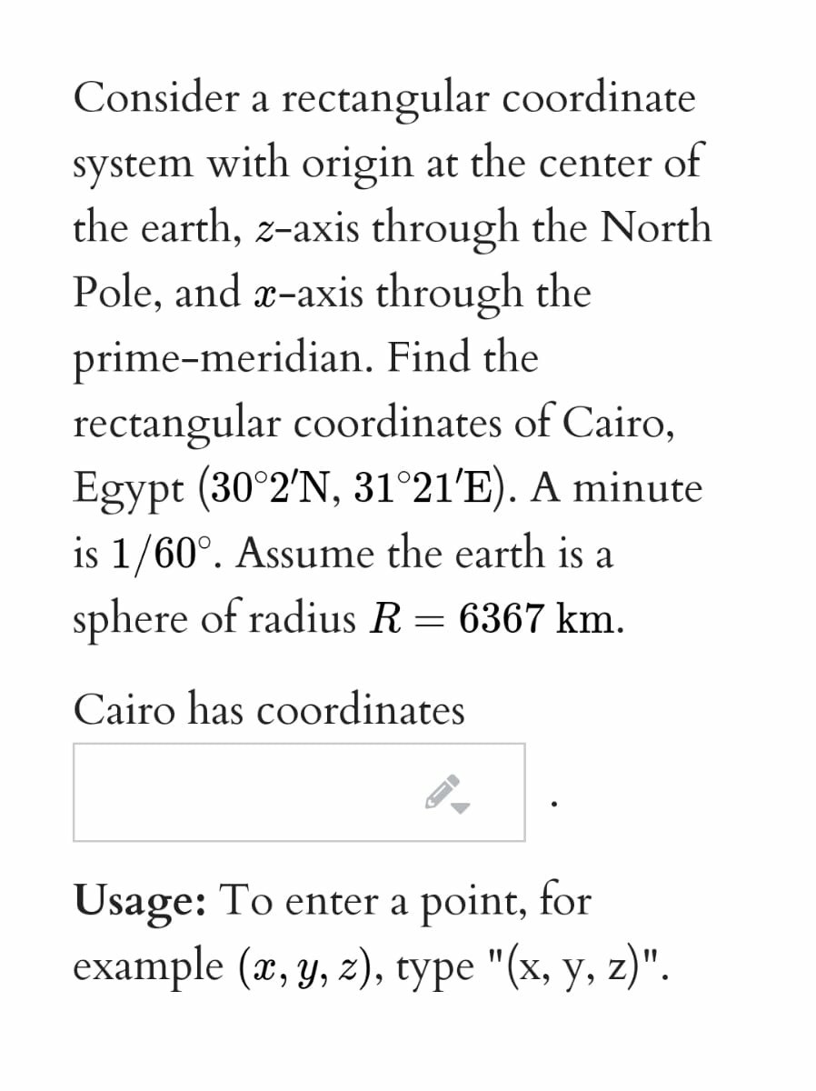 Solved Consider a rectangular coordinate system with origin | Chegg.com