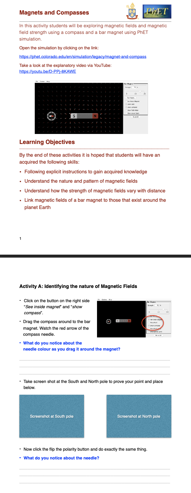 In This Activity Students Will Be Exploring Magnetic | Chegg.com