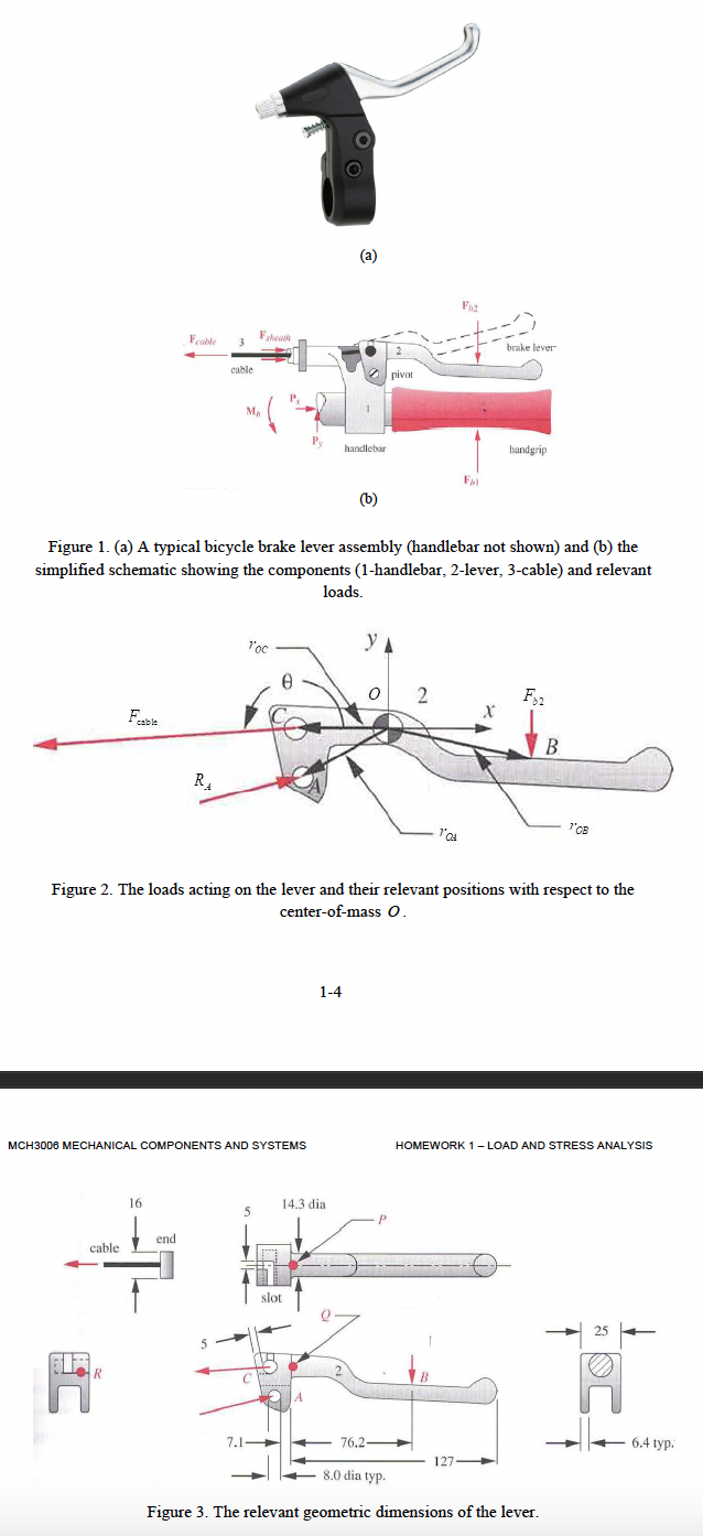 1. DEFINITION A typical bicycle brake lever assembly | Chegg.com