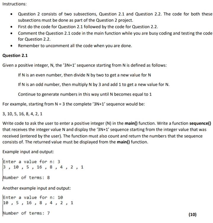 Solved Instructions: . . Question 2 consists of two | Chegg.com