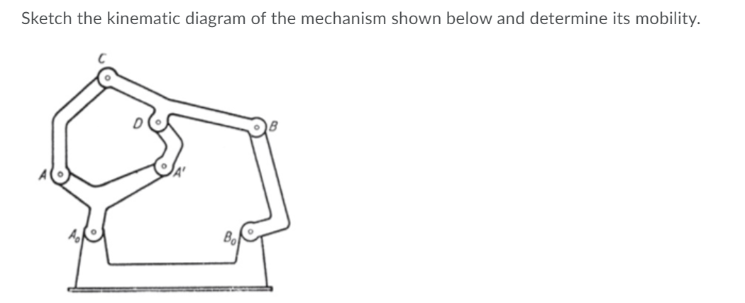 Solved Sketch the kinematic diagram of the mechanism shown | Chegg.com