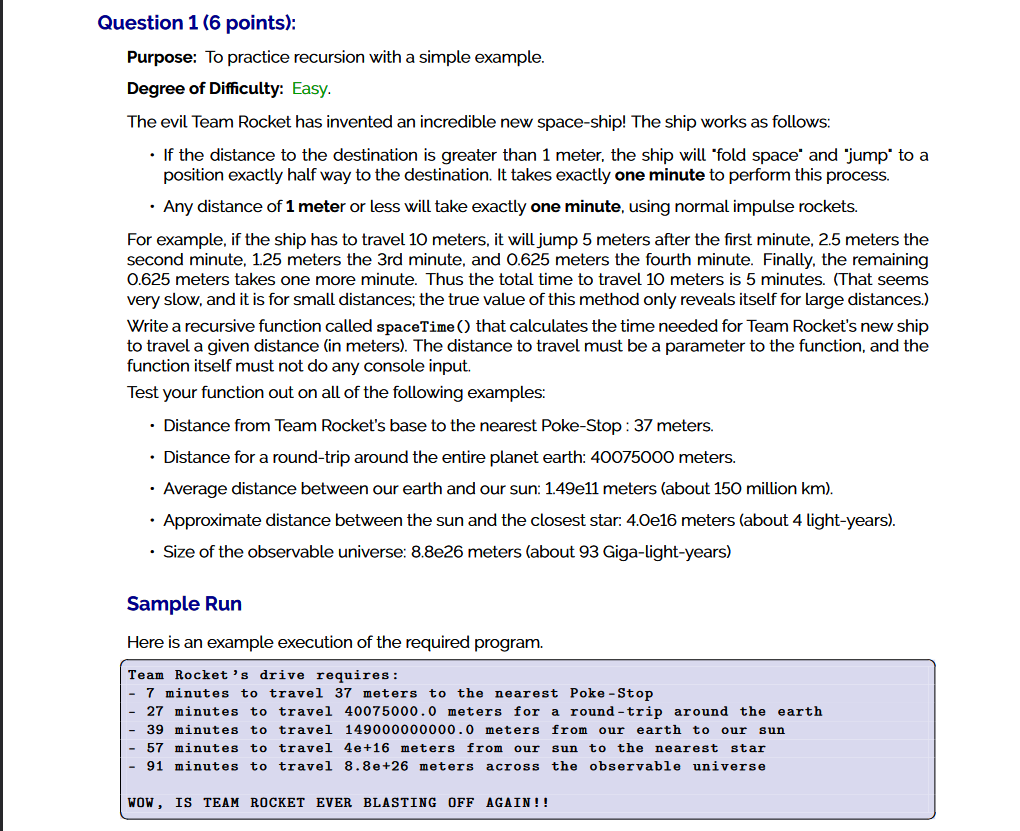 Solved Python 3x: Question 1: The evil Team Rocket has | Chegg.com