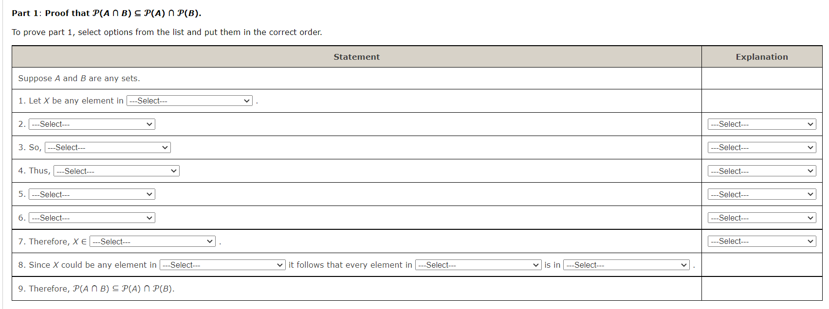 Solved Prove The Following Statement. Assume That All Sets | Chegg.com