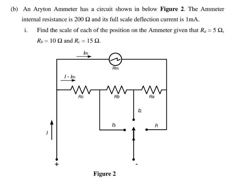 Solved (b) An Aryton Ammeter has a circuit shown in below