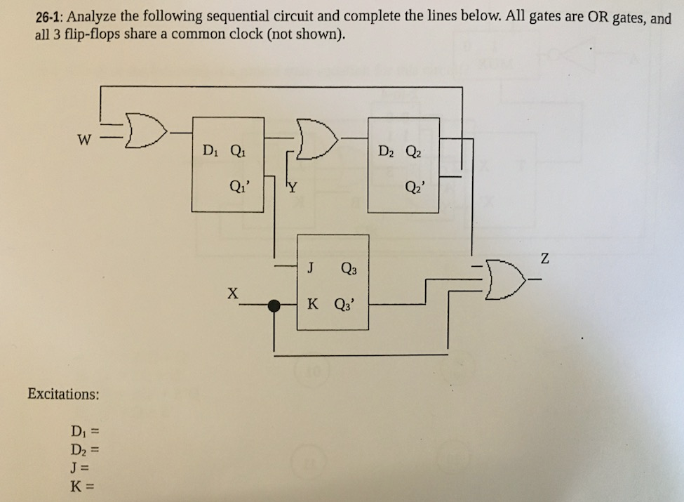 Solved 26-1: Analyze The Following Sequential Circuit And | Chegg.com