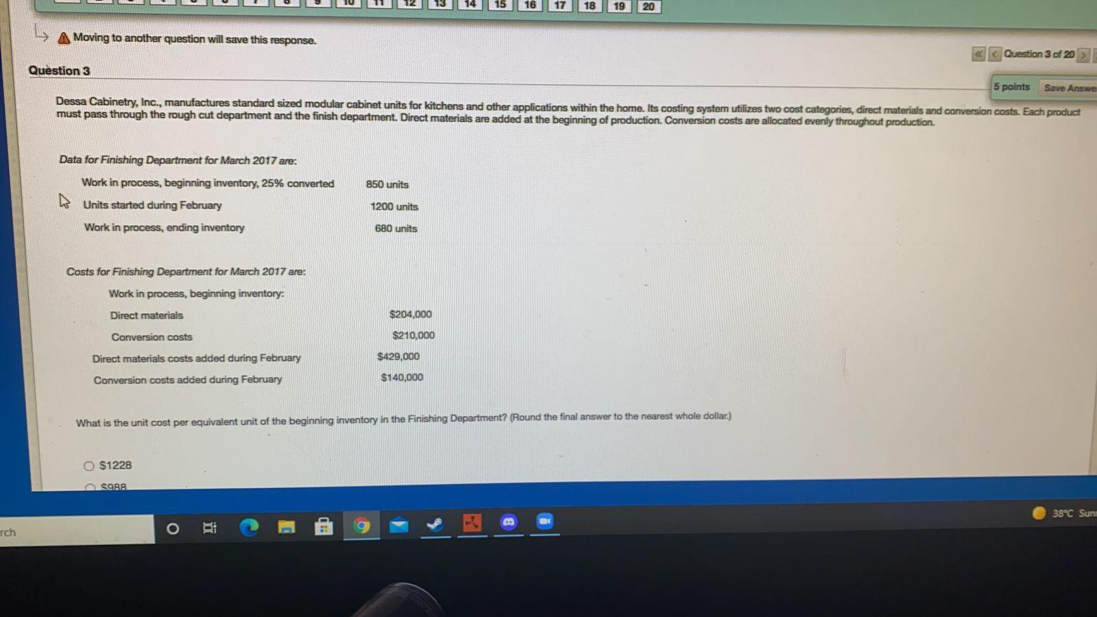 Solved 20 A Moving to another question will save this | Chegg.com