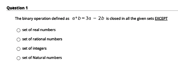 Solved The Binary Operation Defined As A*b=a3-2b | Chegg.com