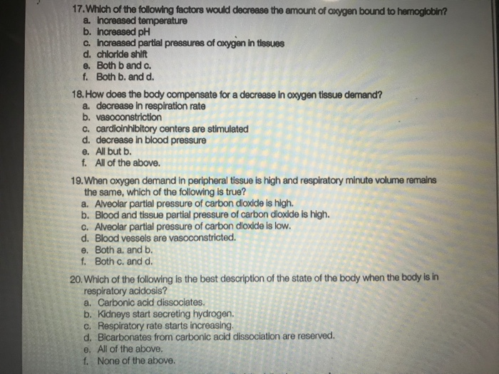 Solved 17.Which of the following factors would decrease the | Chegg.com
