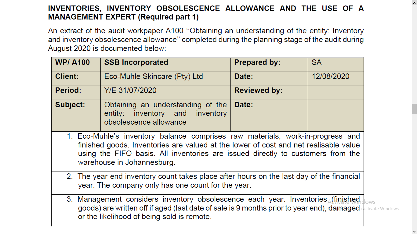 INVENTORIES, INVENTORY OBSOLESCENCE ALLOWANCE AND THE