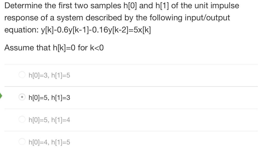 Solved Determine The First Two Samples H 0 And H 1 Of T Chegg Com