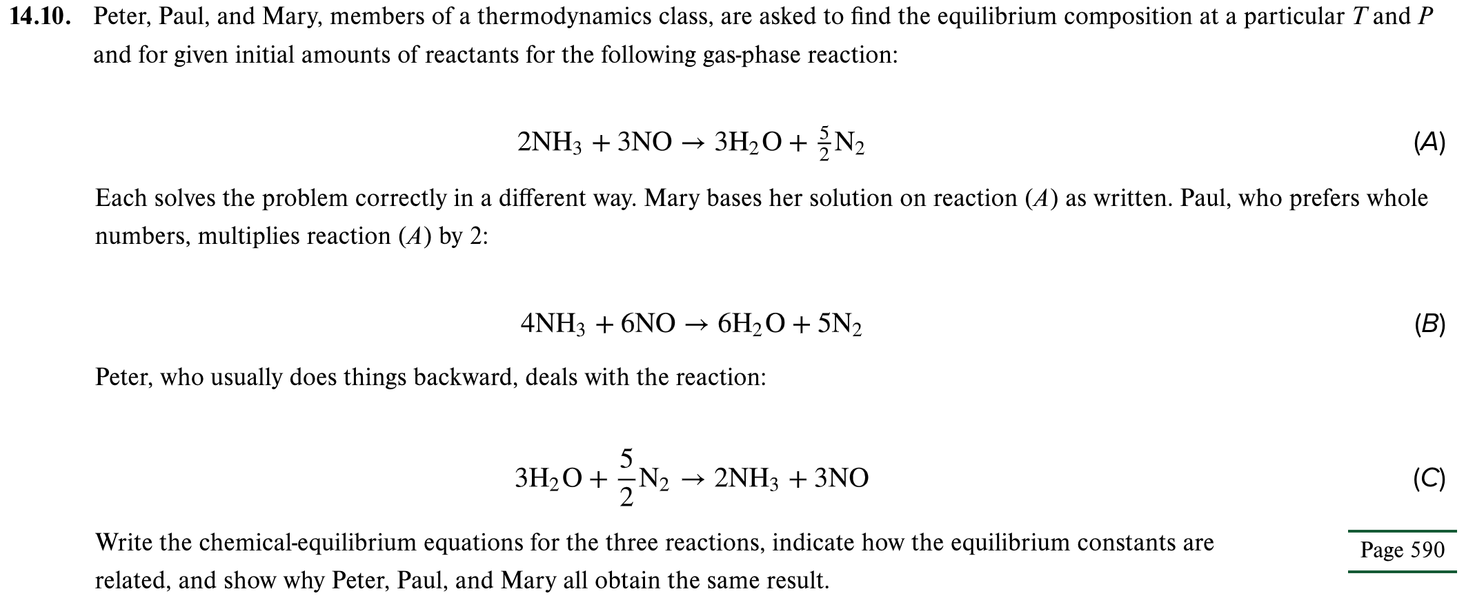 Solved Peter, Paul, and Mary, members of a thermodynamics | Chegg.com