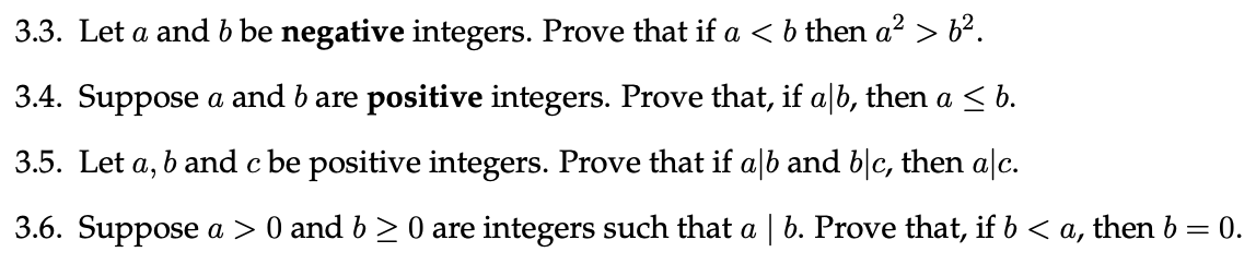 Solved 3.3. ﻿Let A And B ﻿be Negative Integers. Prove That | Chegg.com